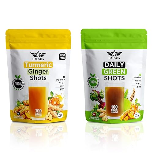 Turmeric Ginger Daily Green Shots – 100 Servings – Blend