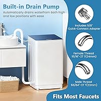Vista 5 de Auertech Lavadora portátil, capacidad de 2.0 pies cúbicos, lavadora totalmente automática con bomba de drenaje, 7 programas, 4 niveles de agua