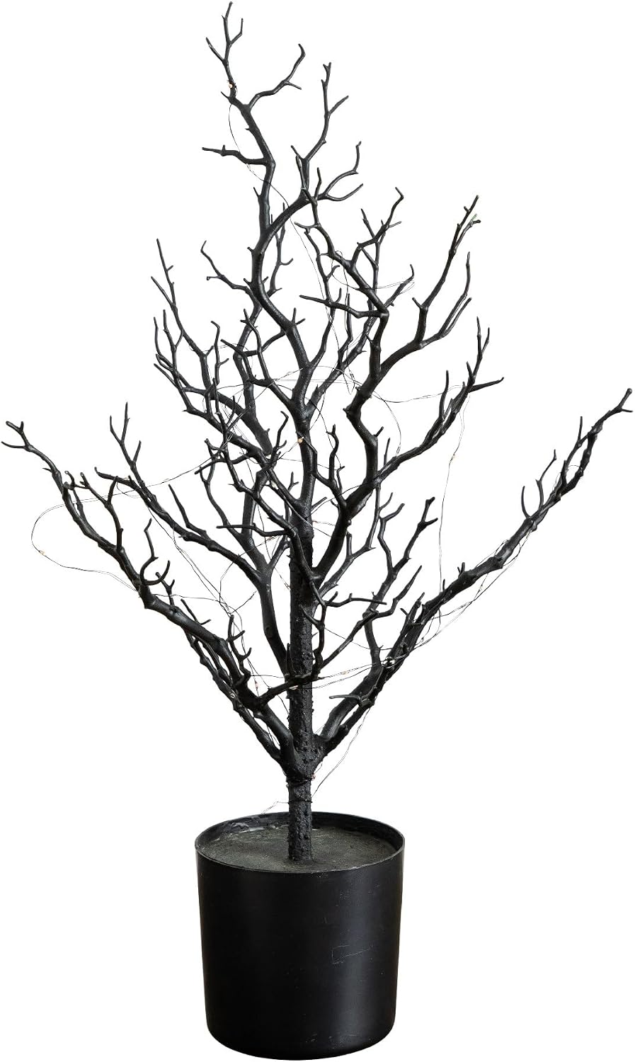 Nearly Natural 2ft Pre-Lit Halloween Black Spooky Twig Tree with 60 Orange & Purple LED Lights