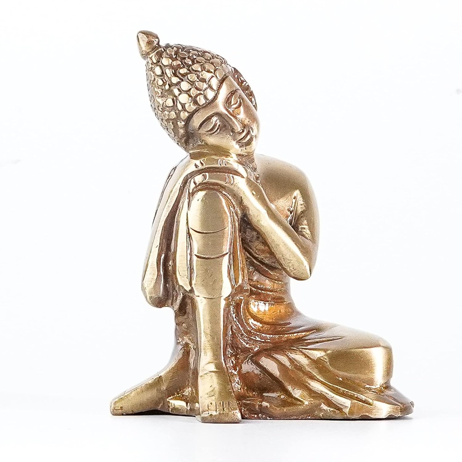 Buy VARYRA Resting Buddha Statue for Home Decor, Brass Metal