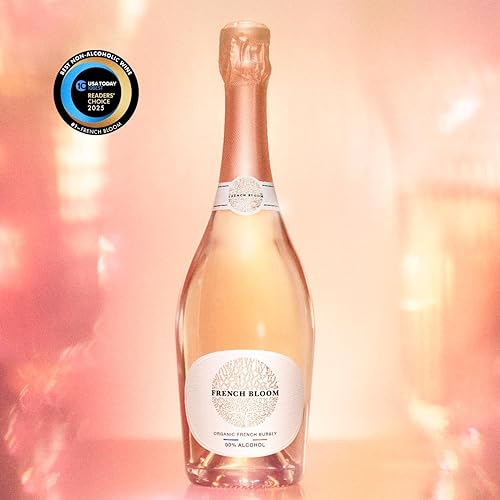 Miniatura 2 de French Bloom Le Rosé, 0.0%, vino rosado espumoso sin alcohol, 25.4 fl oz, certificado orgánico, vegano, bajo en calorías, sin conservantes ni azúcar