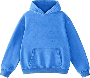 FAIABLE Mens Oversized Hoodies Acid Wash Vintage Hoodie Unisex Heavyweight Cotton Fleece Sweatshirts for Men Streewear