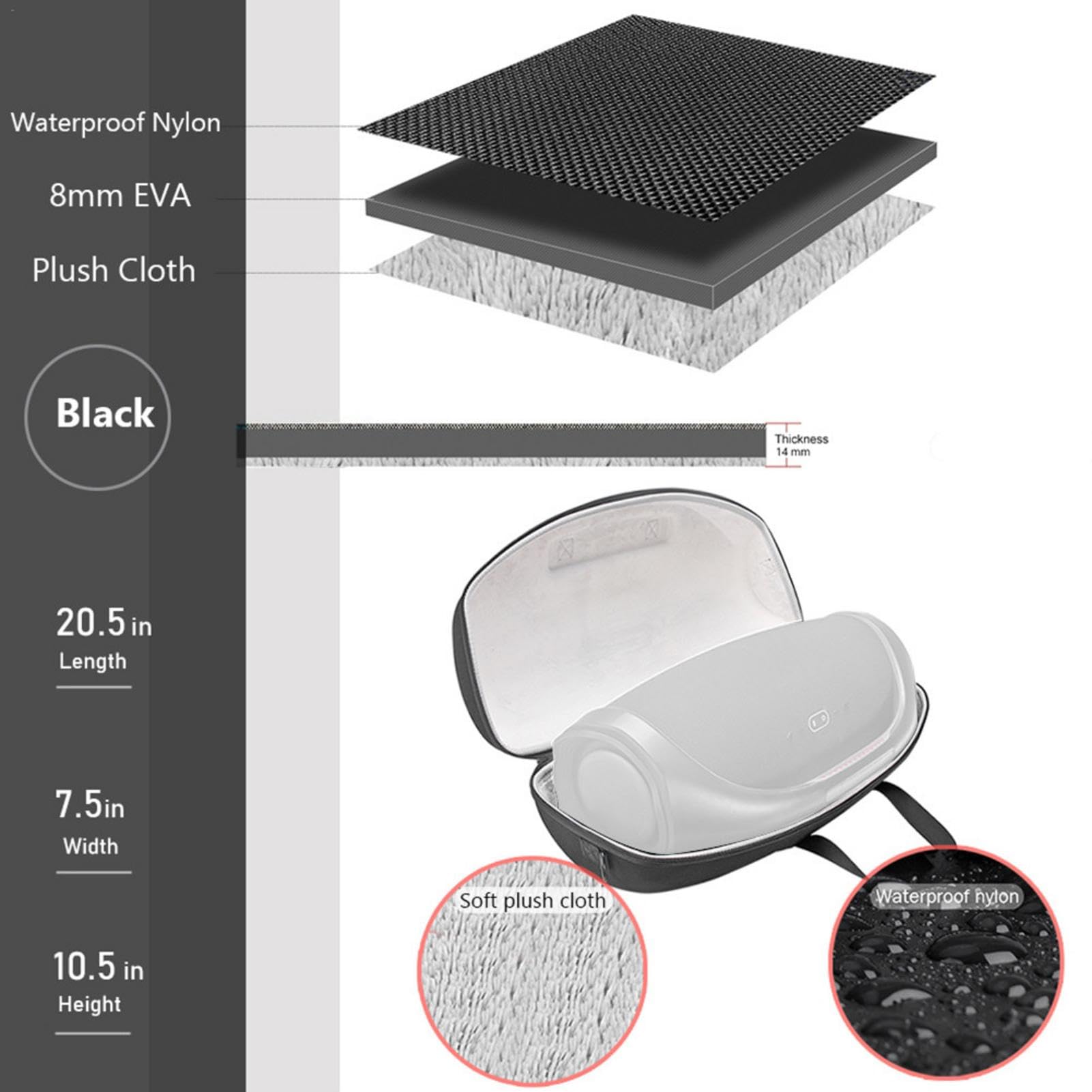 Custodia per altoparlante | Borsa da viaggio per il trasporto | Borsa portatile per musica portatile alla custodia da trasporto per protezione da urti e