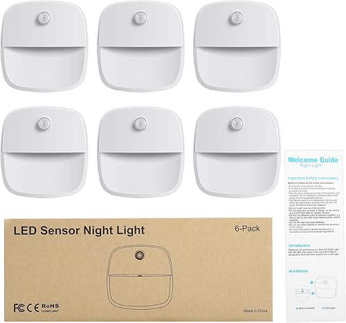 Miniatura 31 de AMIR Luz con sensor de movimiento mejorada para interiores, luces de escalera, funciona con pilas, luz nocturna LED inalámbrica adhesiva para Blanco