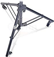 Vista 7 de GRIFFIN Soporte de micrófono con ruedas de 11 pies de alto (edición extendida Xheight) con brazo telescópico y base de trípode, soporte con ruedas