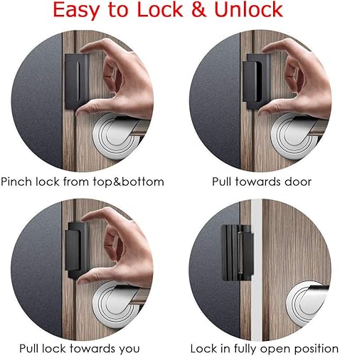 Miniatura 5 de Cerradura de refuerzo de puerta de seguridad para niños con 4 tornillos para puerta batiente hacia adentro. Añade mayor seguridad a tu hogar. Evita