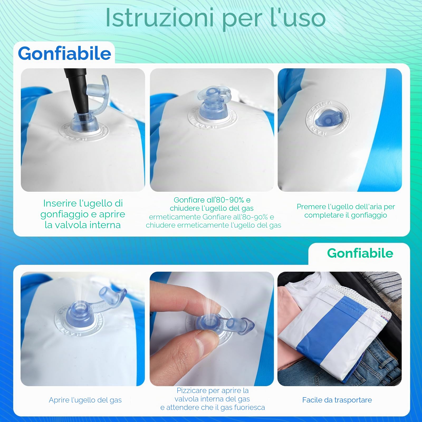 2 Pezzi Materassino Mare, 4-in-1 Materassino Piscina con pompa d'aria, Materassino Gonfiabile Mare Piscina con Schienale e Braccioli | seggiolino da piscina, sedia da sole, sedia relax con schienale e braccioli