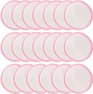 20 Stück Abschminkpads Waschbar, Wiederverwendbare Wattepads aus Bambus und Baumwolle, Wiederverwendbare Abschminkpads aus Mikrofaser, für die Gesichtsreinigung und Hautpflege