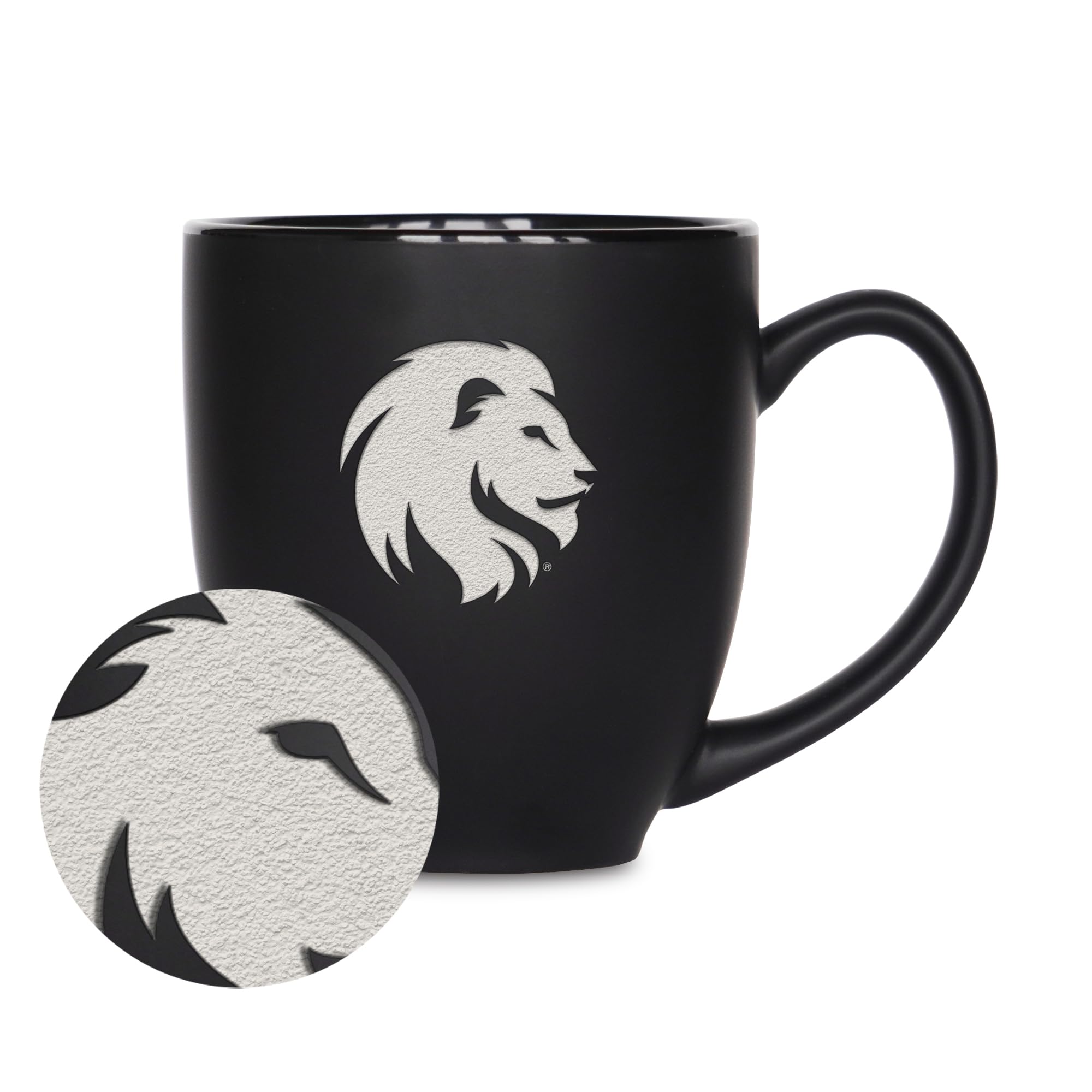 Tasse Bistro Texas A&M–Commerce Lions en céramique noire pour boisson chaude