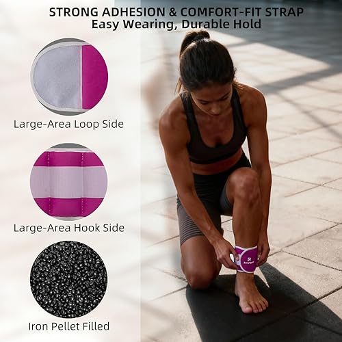 Miniatura 2 de Pesas para tobillo y muñeca para mujeres y hombres, pulseras con peso y pesas para pies, cómodo juego de pesas fijas (234610 libras par), tela suave