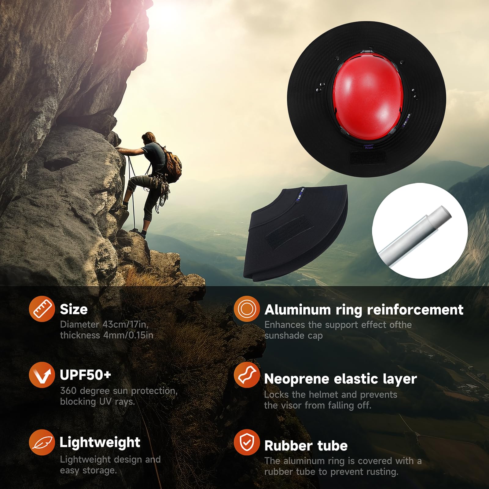 Tontron Casque d'escalade Noir et Gris