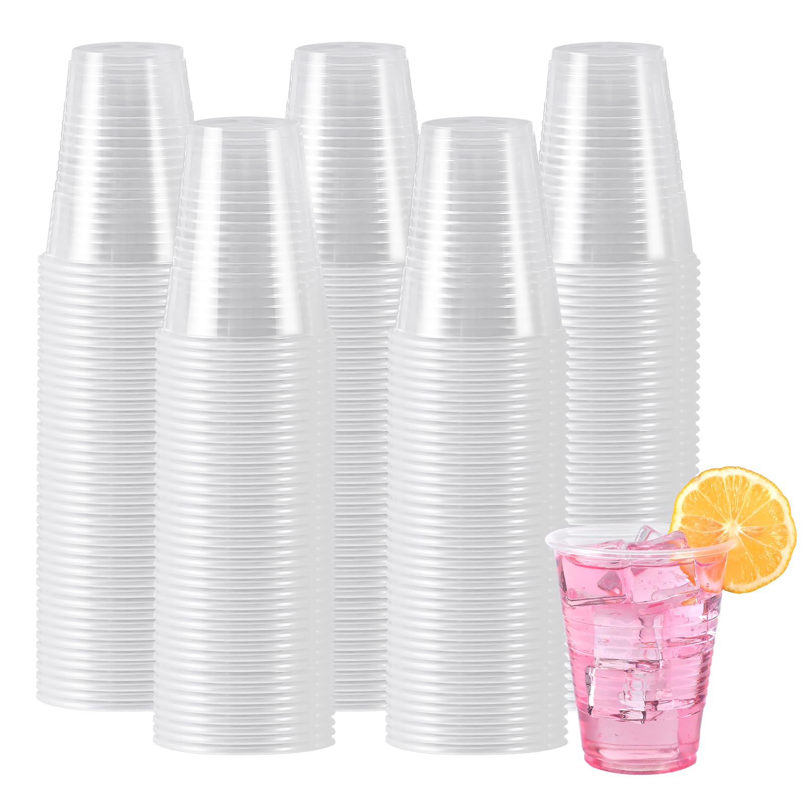 lamosi 500 pack 7 oz plastic cups, disposable plastic clear cups, cold drinking water cups for party, wedding, travel, bbq, picnic, event