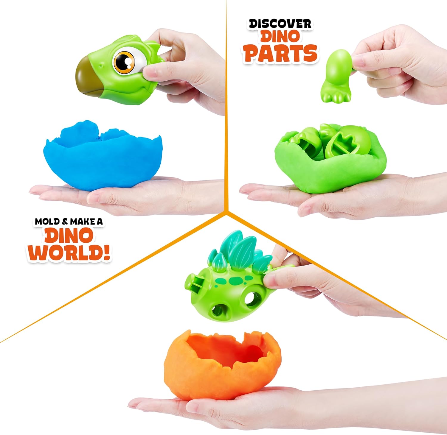 Smashers Junior Dino Dig Small Egg (Stegasaurus) by ZURU 12+ Surprises Compounds Mold Dinosaur Preschool Toys Build Construct Sensory Play - 3 Years +