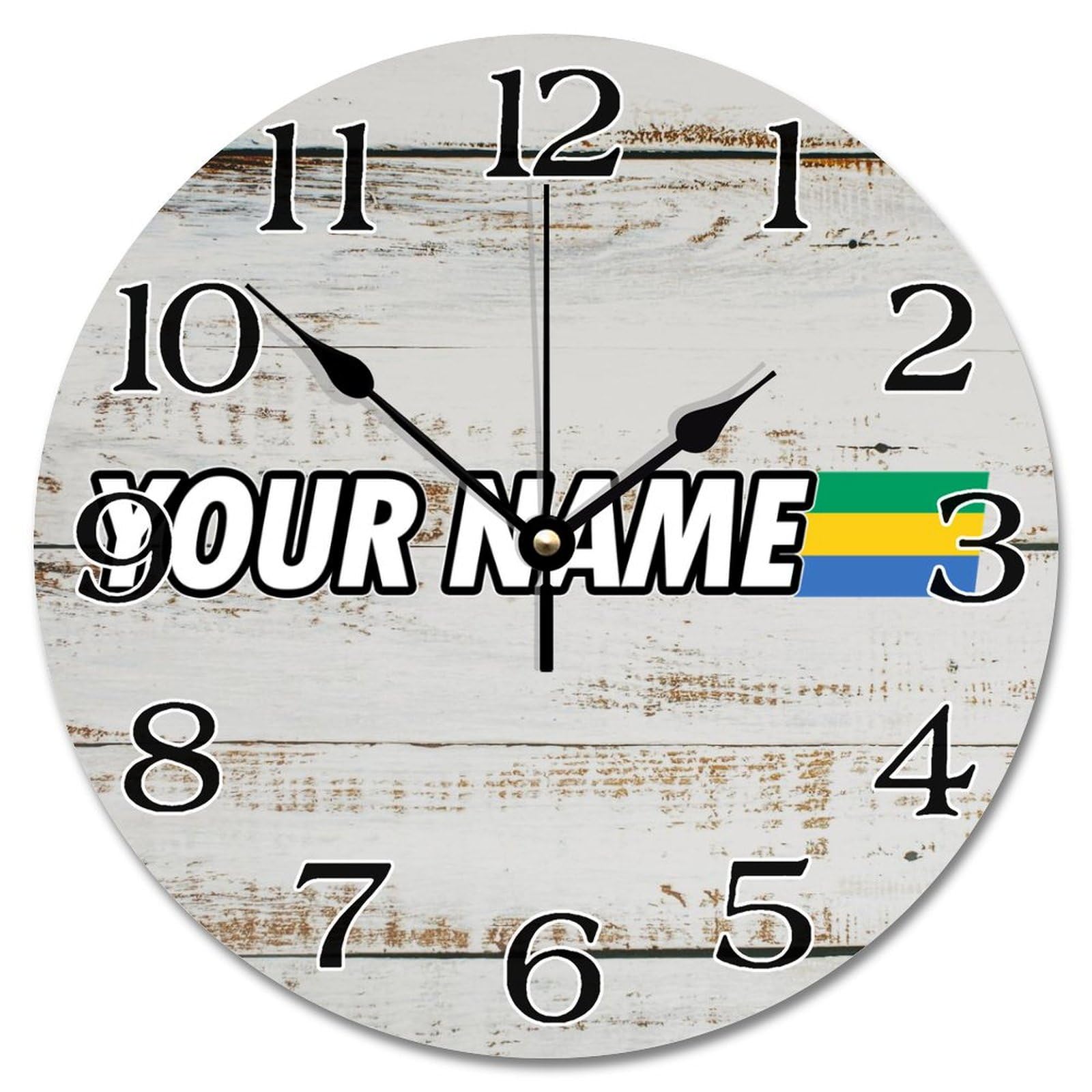 Horloge personnalisable Gabon, le cadeau souvenir en bois idéal