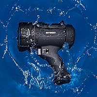 Vista 3 de BUYSIGHT Rechargeable Spotlight Flashlight, Hand held Spotlight 800 lumens Waterproof Flashlight Hunting Lamp with red Filter(Black)