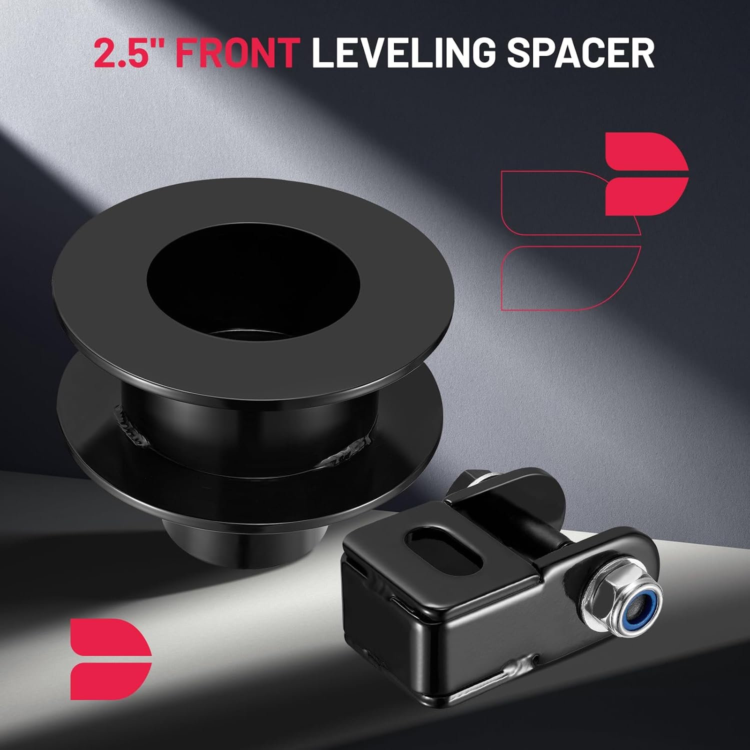 BDFHYK 2.5" Front Leveling Kit for 2005-2023 Ford F250 F350 Super Duty 4WD, Iron Strut Spacers Leveling Kit Suspension Leveling Lift Kit