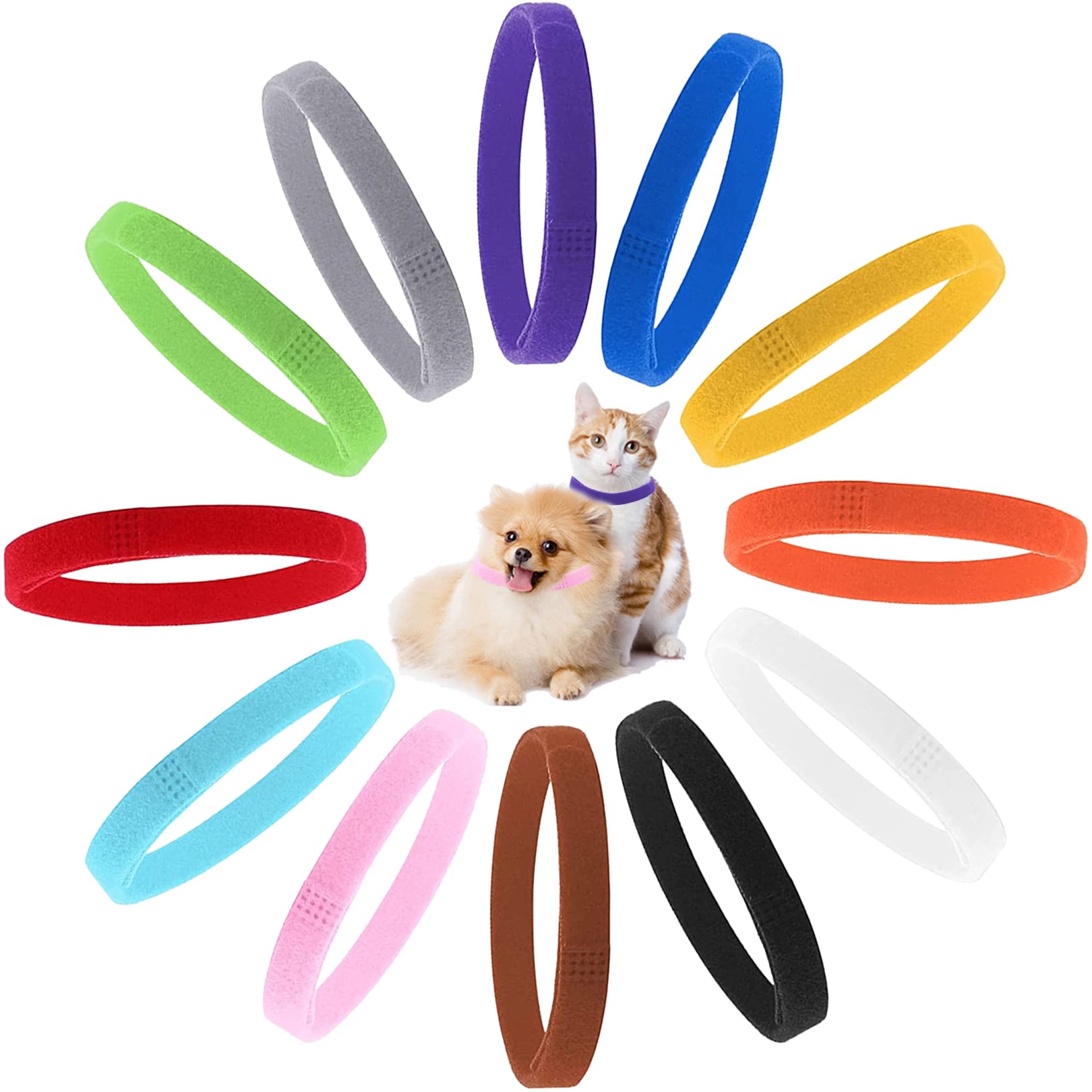 12pcs Puppy ID Collars,Assorted Colors Identification Pet Collar