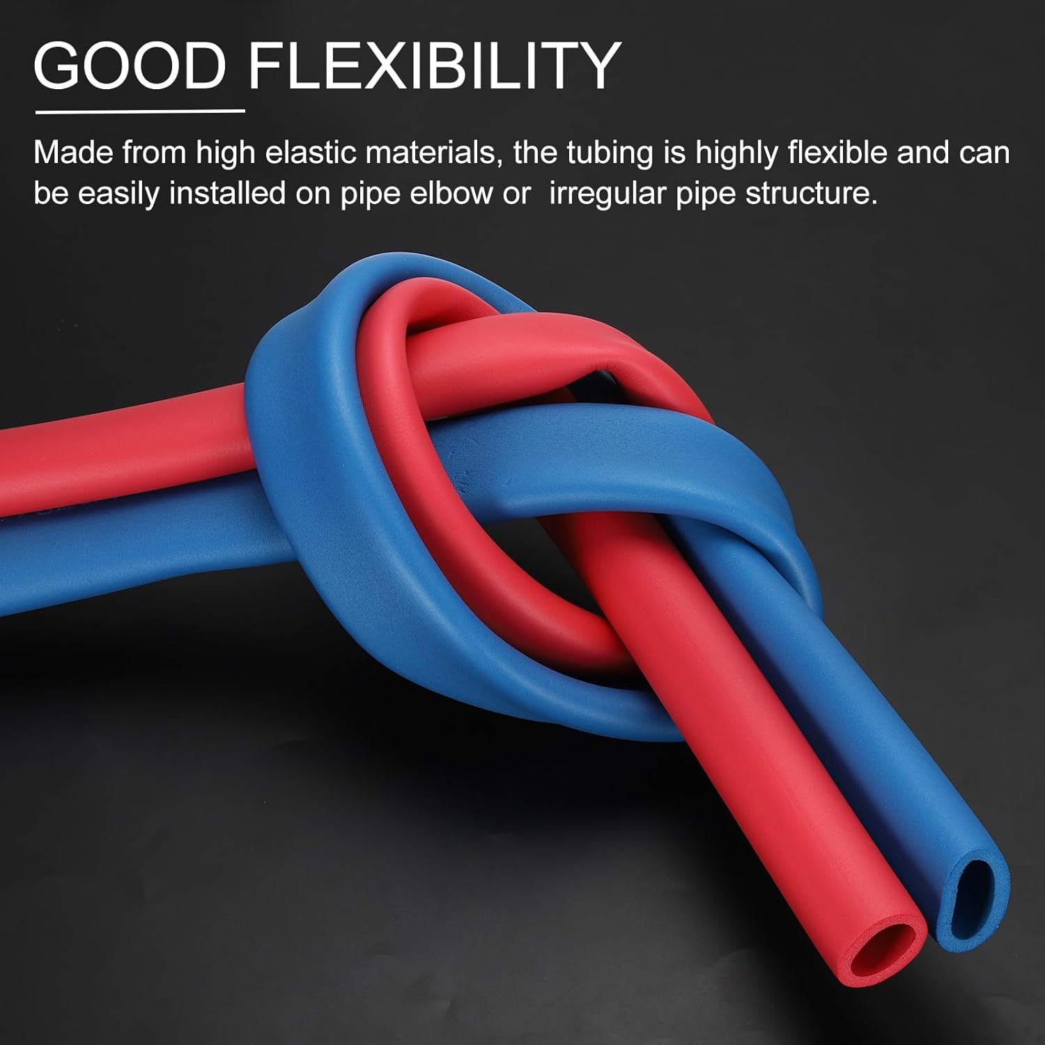 PATIKIL 6.6Ft Long 2-3/8" (60mm) ID Pipe Insulation, 1 Pcs 25mm Thickness Rubber Foam Winter Freeze Protection Tube Fire Retardant for Water, Air Conditioning, Industrial Pipes, Blue