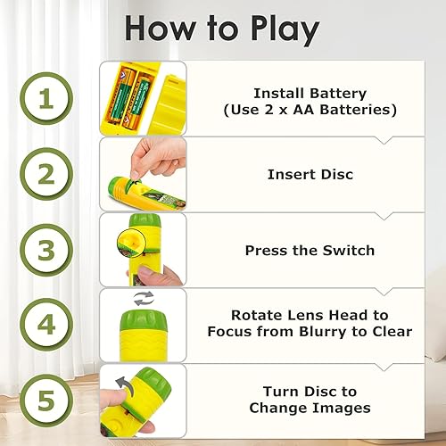 Miniatura 5 de Pup Go Antorcha de animales y proyector con 3 discos, 24 imágenes, antorcha para niños, juguetes de animales, pequeños regalos para niños, regalo