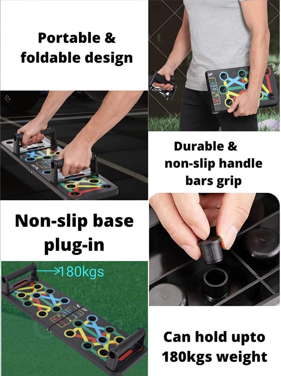 Shopeleven Ultimate Pushup Board Home Workout System – Color-Coded Push Up Bar Stand for Upper Body Training 3