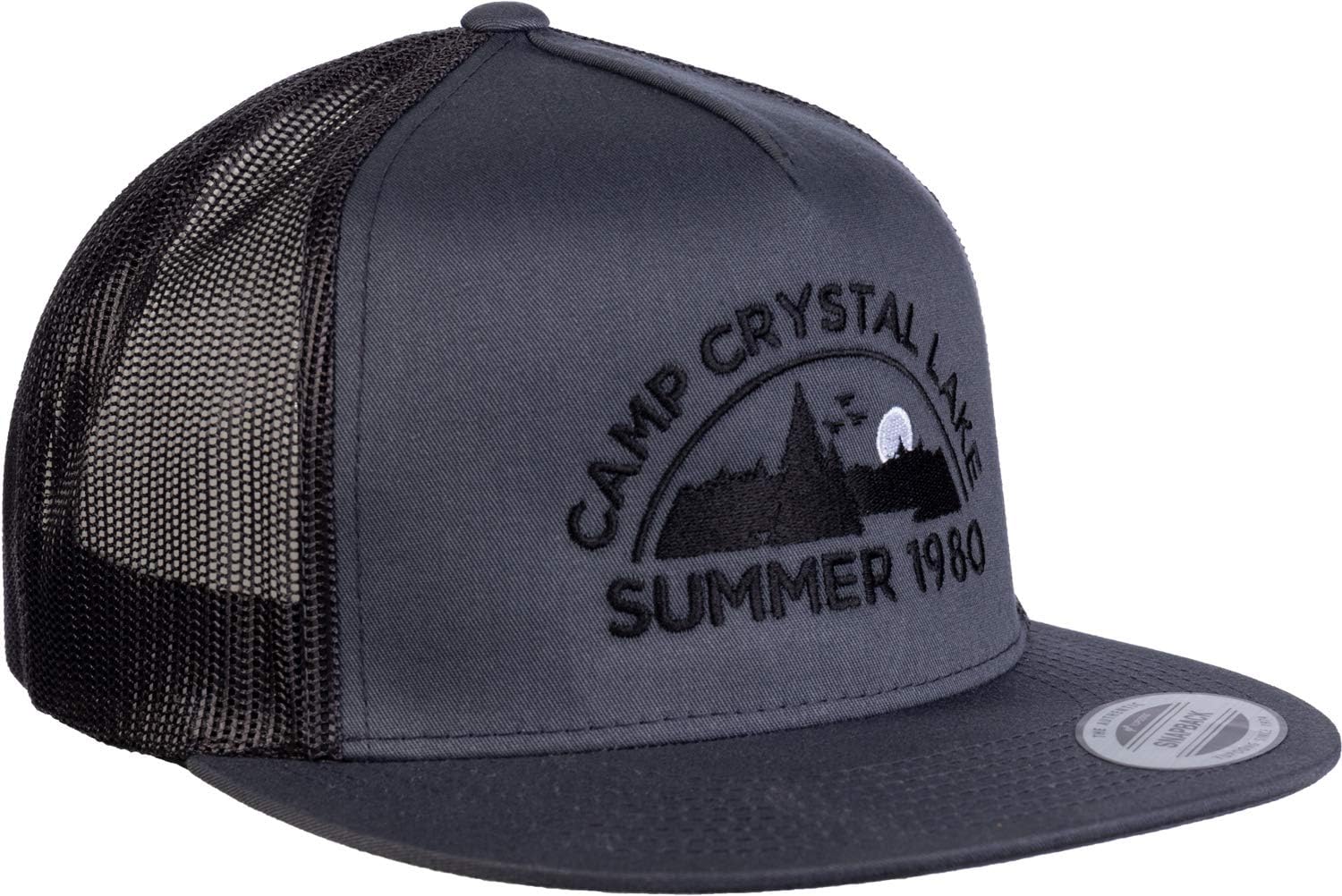 Camp Crystal Lake, Summer 1980 | Funny 80s Retro Vintage Movie Horror Cap Hat Grey/Black