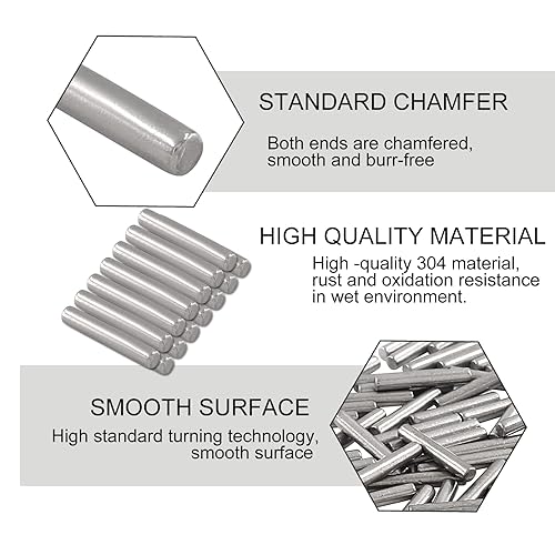 Miniatura 3 de 100 piezas de pasadores de pasador de acero inoxidable de 0.079 in x 0.472 in de acero inoxidable para gabinete, muebles, accesorios de repuesto
