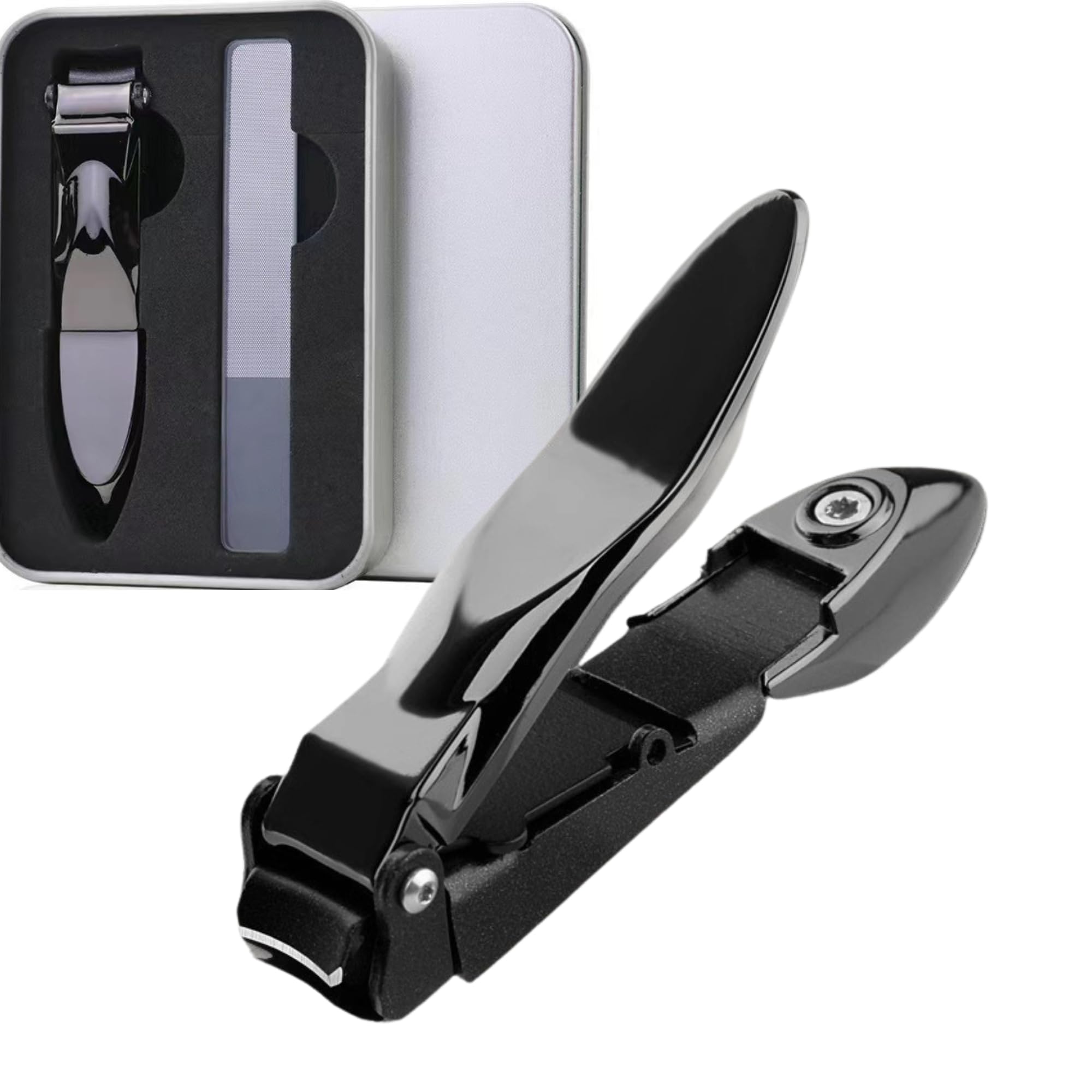 Nail Clippers, High Quality, Made in Japan, Stainless Steel, 2026 Design, Splash Proof, High Quality, Curved Blade, Convenient for Individual Homes, Black, Premium, For Everyday Use, Popular [Black (N