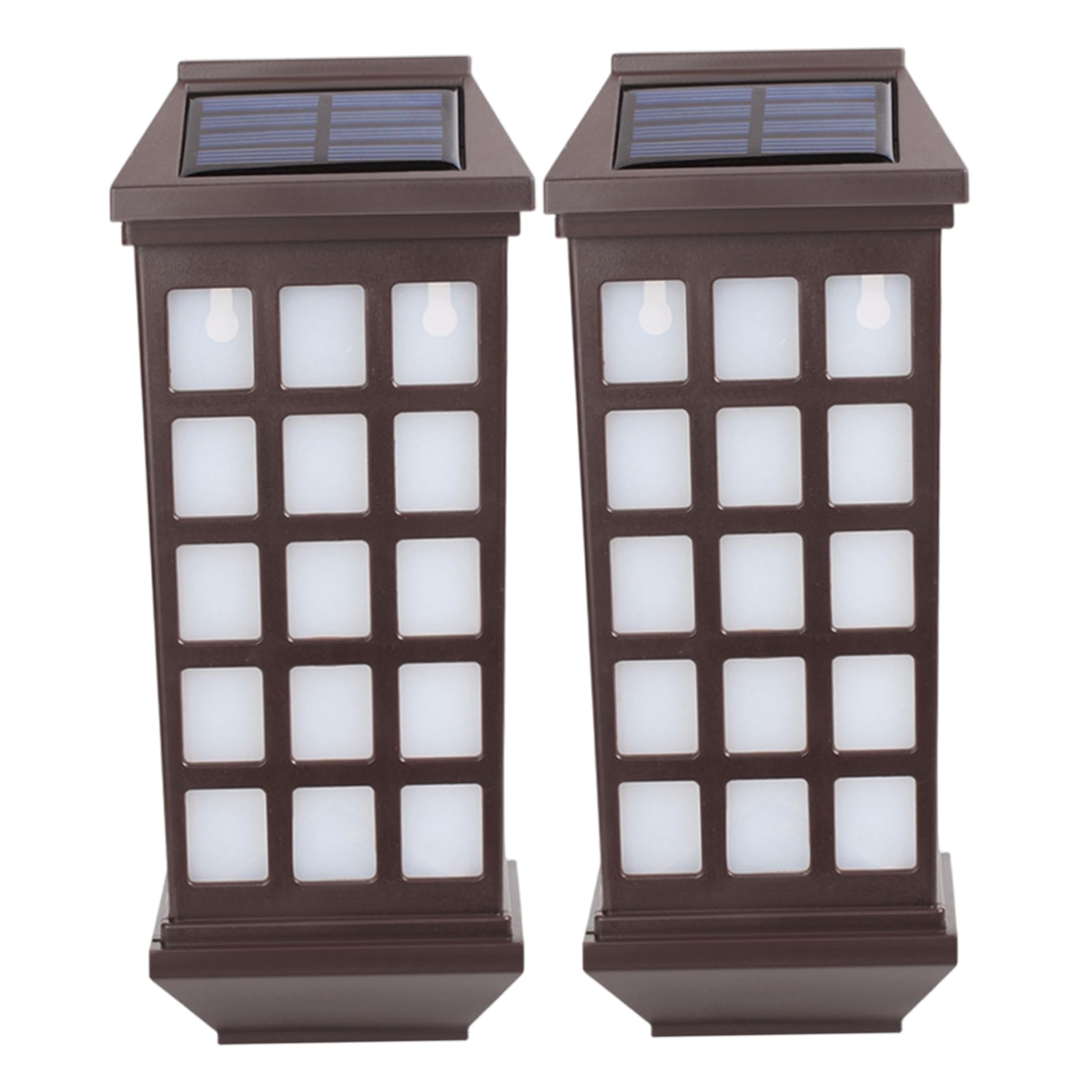 Brown Extended Decorative Solar Outdoor Wall Lights, Solar Wall Lantern for Porch Yard Hallway, Waterproof Outdoor Lighting