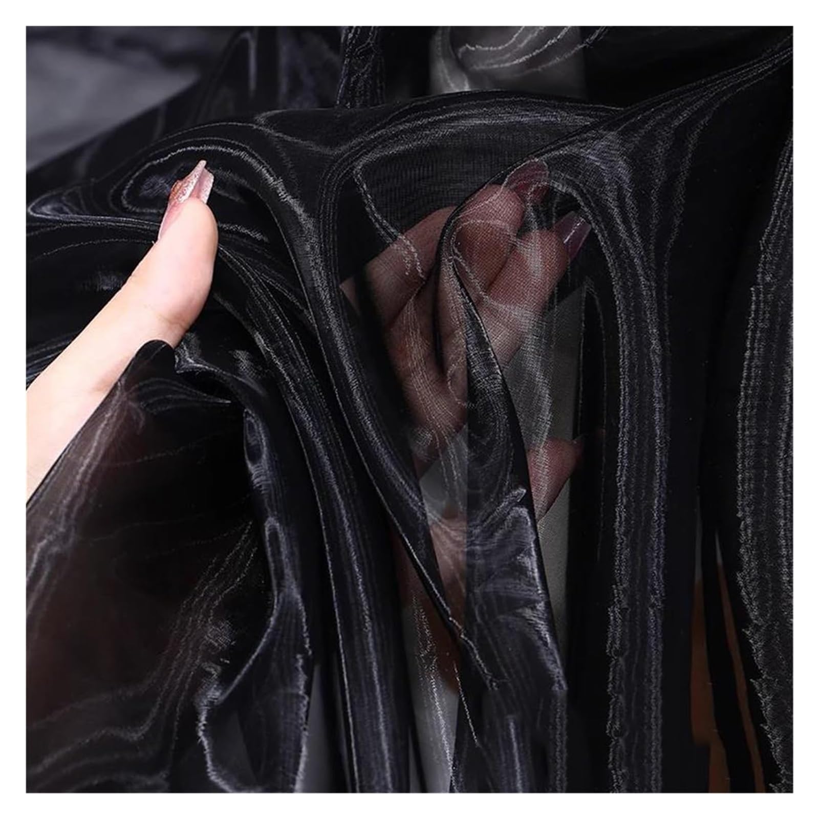 Tulle souple noir 100x150cm pour couture et decoration de mariage