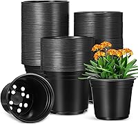 Vista 1 de Dandat 500 macetas de plástico de 6 pulgadas para vivero, macetas de siembra con agujeros de drenaje, paquete a granel, contenedor de plantas