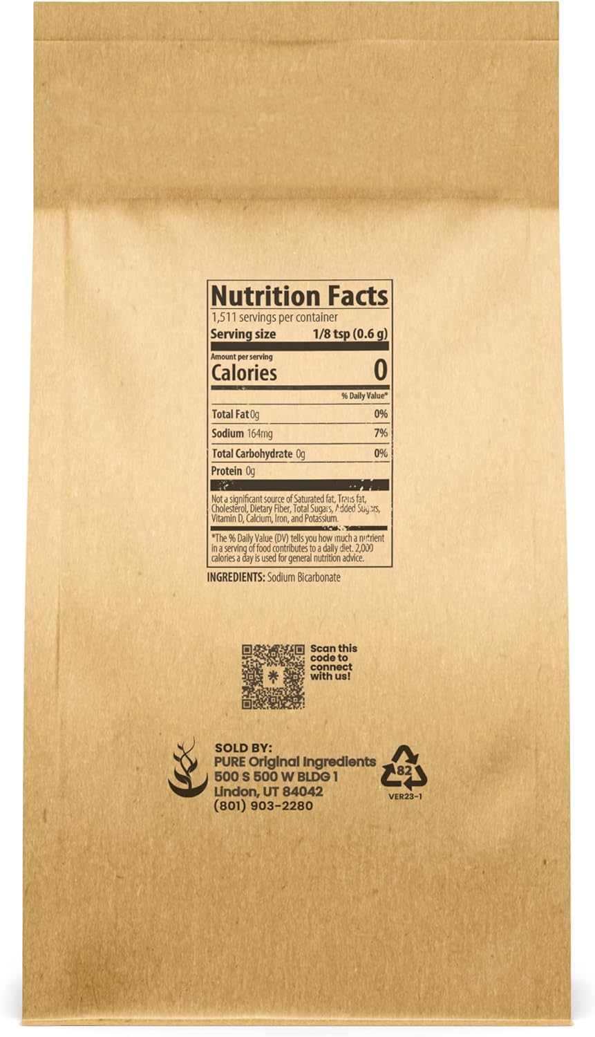 Pure Original Ingredients Fine Sea Salt & Baking Soda Bundle, 2 lbs Each, Cleaning, Pure with No Additives or Fillers