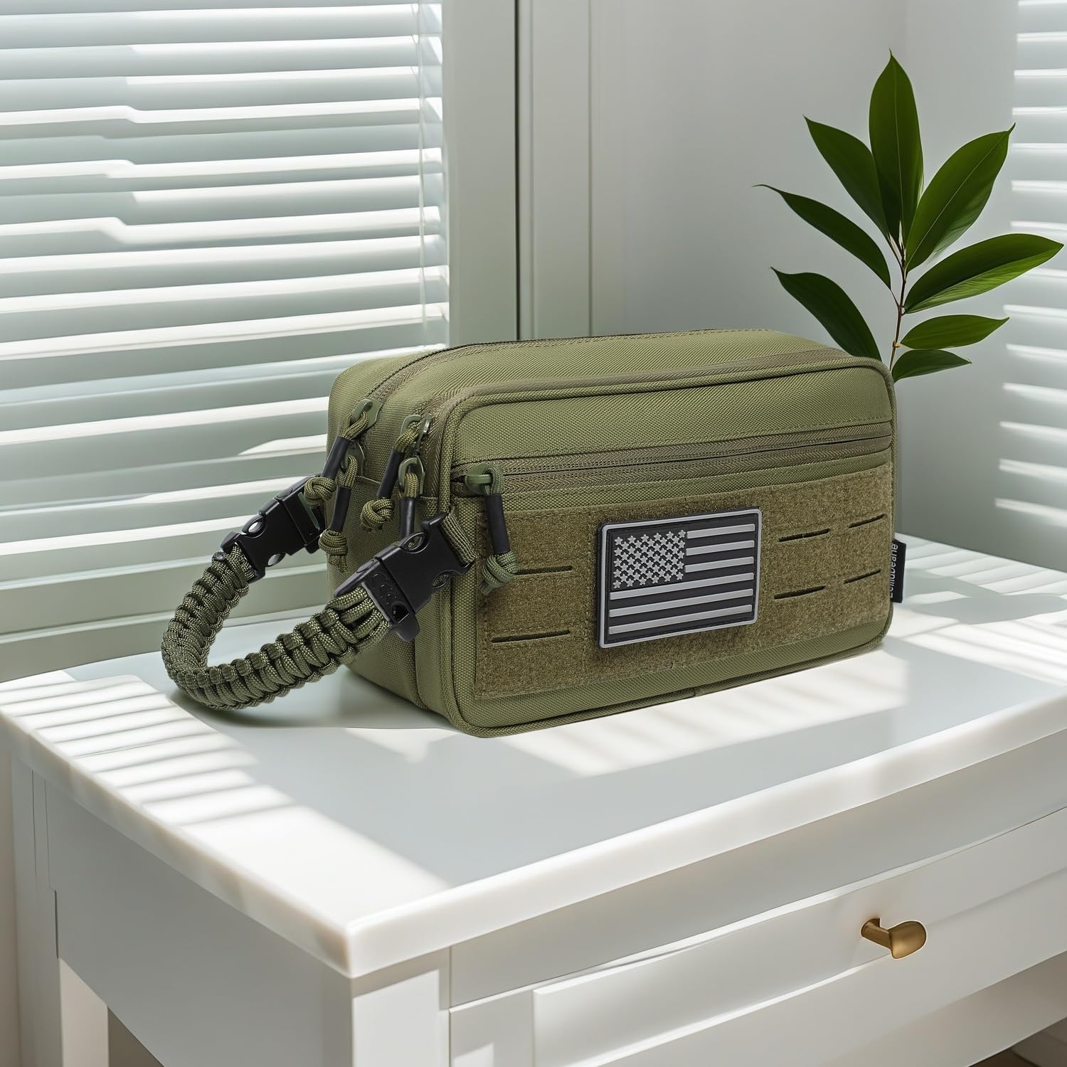 Taktische Kulturtasche für Herren, trocken und nass, separates Dopp-Set, Reise-Hygiene-Tasche, EDC-Utility-Werkzeug, Molle-Tasche, Herrenrasierset, Reiseduschtaschen, OD, grün, Taktisch