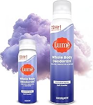 Lume Invisible Spray Deodorant For Women - Deodorant Spray + Mini Bundle - 72 Hr Odor Control - Ozone Friendly - Aluminum & Baking Soda Free, Skin Loving - 3.6 ounce + 1.0 ounce Mini (Soft Powder)