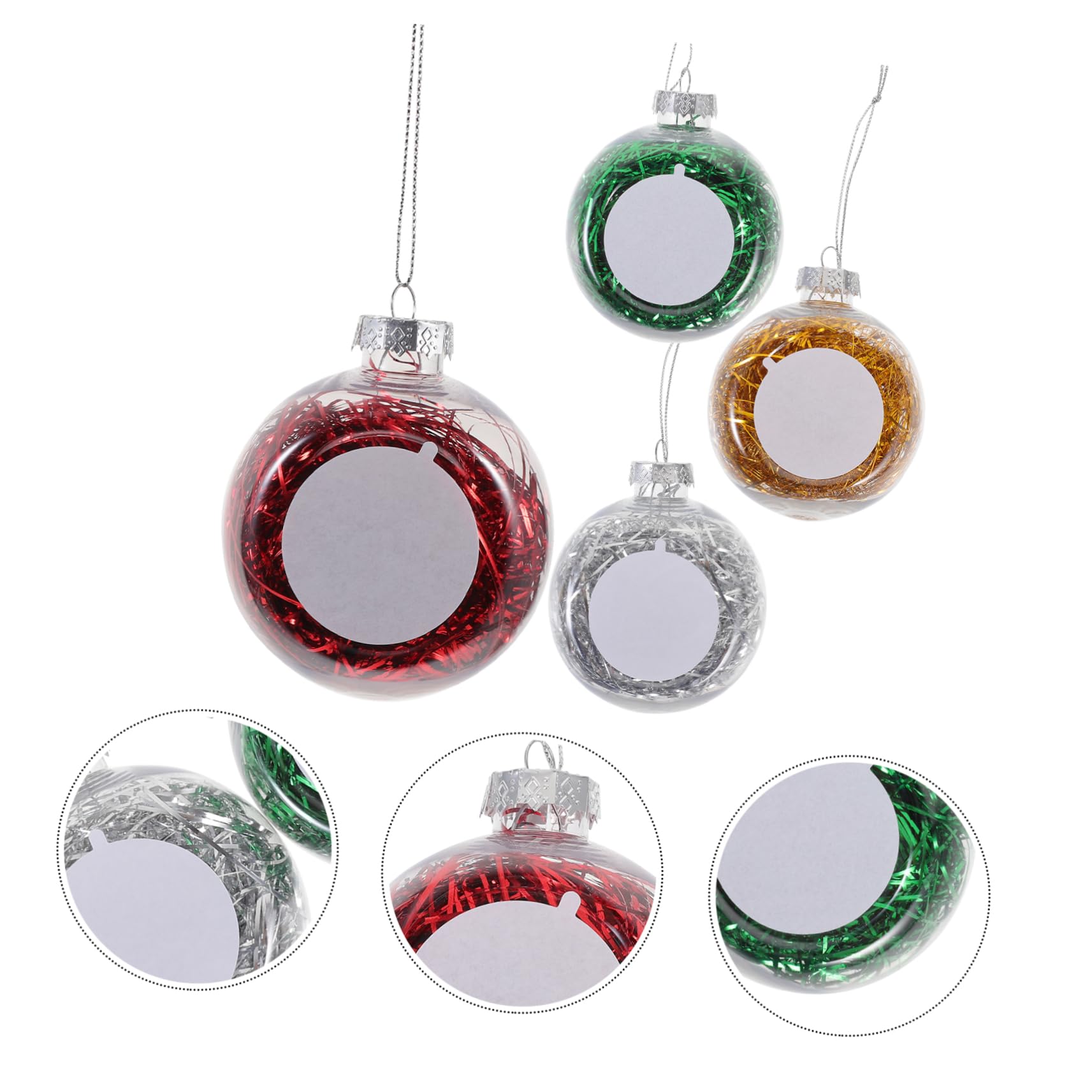 TOPBATHY 16 Piezas Bolas de Navidad para Sublimación Espacios en DIY Bolas de Navidad Colgante de Bolas para Manualidades Bolas navideñas Personalizadas Christmas Tree el plastico