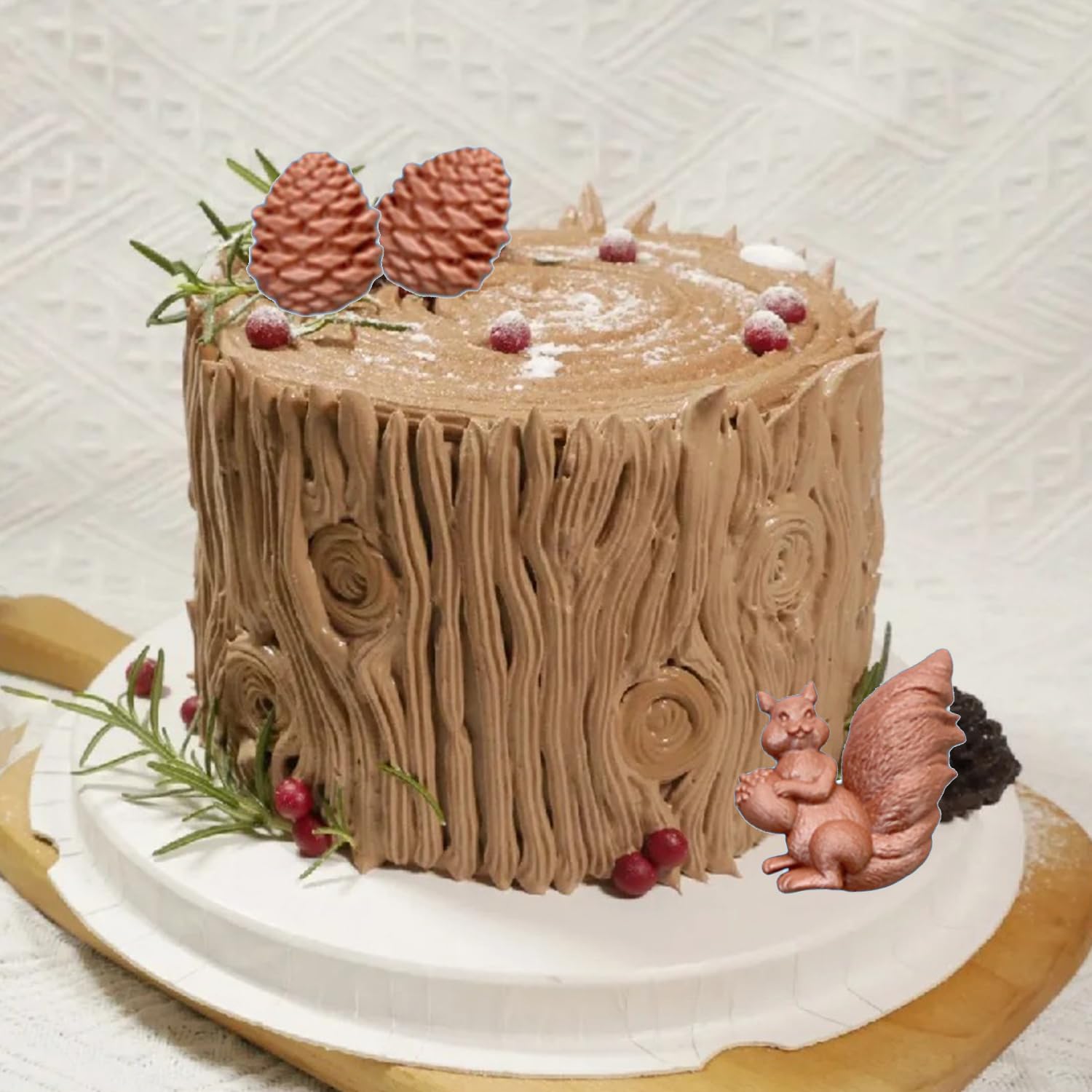 Moule En Silicone Écureuil & Pomme De Pin – Pour Chocolat, Fondant, Cupcakes | Décoration De Gâteau Thème Nature