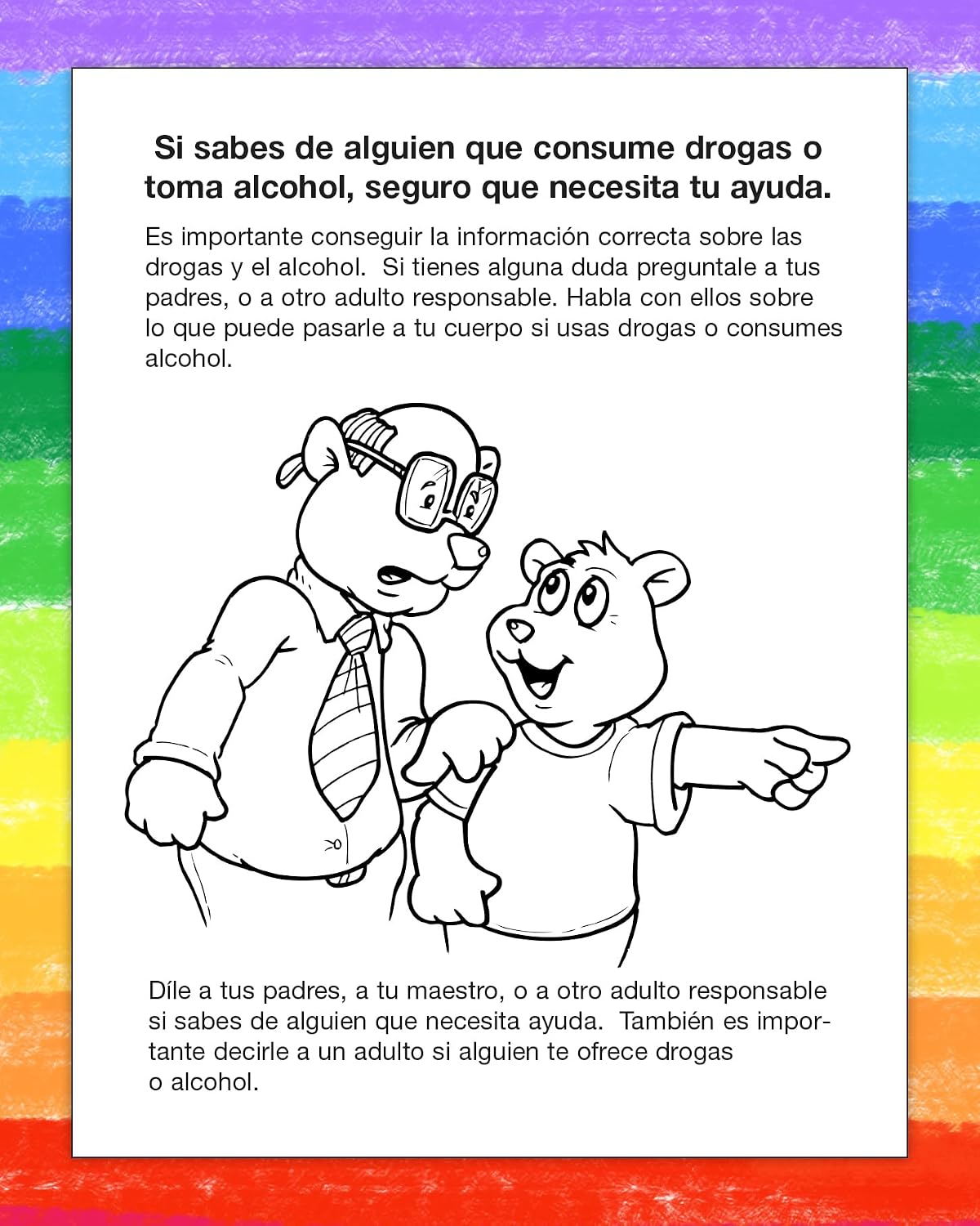 ZOCO – Say No to Drugs (in Spanish) Educational Coloring Books (25 Bulk Pack, Without Crayons) – Community Outreach, Stay Drug Free – Games, Puzzles, Fun Activities for Kids