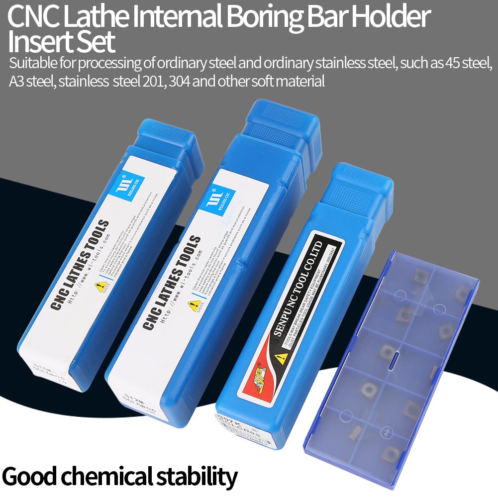 Juego de Herramientas CNC de Torno Soporte de Torno SCLCR Barra de Torsión Interna + 10 Piezas CCMT0602 Insertar + llave de 3 Piezas