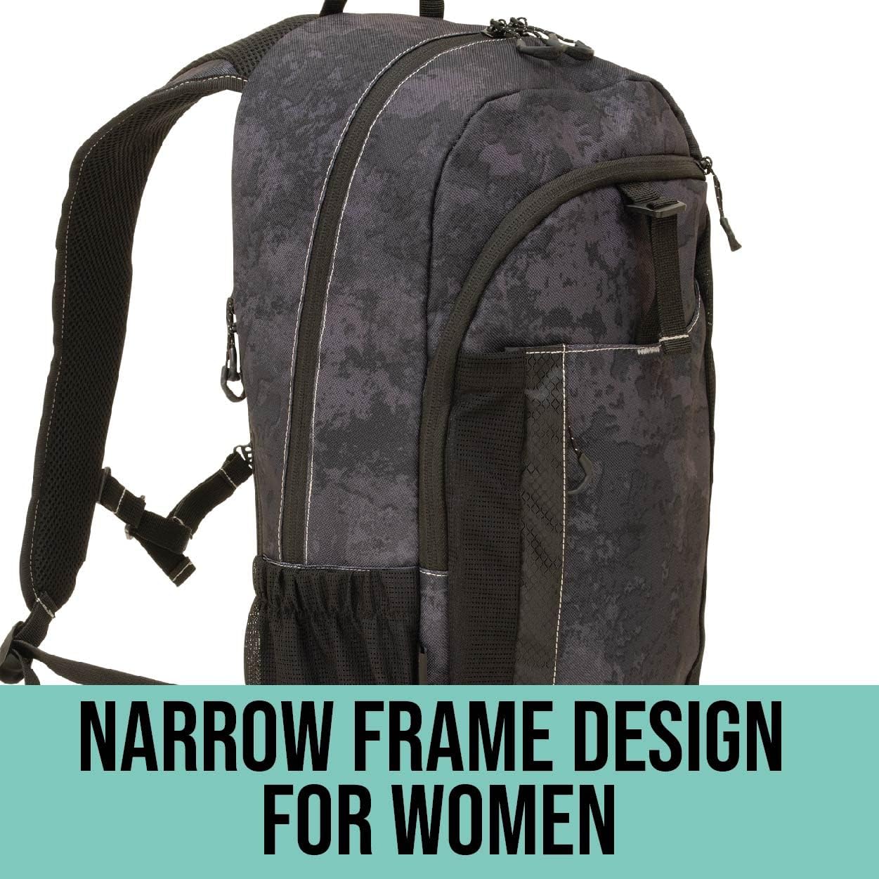 Allen Company Girls with Guns Midnight Deluxe Backpack with Lockable Concealed Carry, Black/Shade Blackout Camo