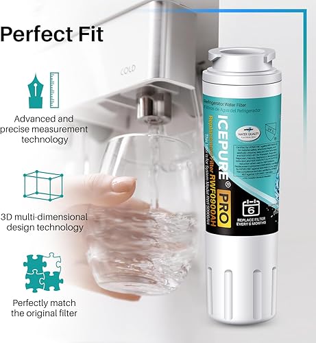 Miniatura 7 de ICEPURE Refrigerador PRO UKF8001 NSF401 y 473 y 53 y 42 Everydrop EDR4RXD1, filtro 4, Maytag UKF8001AXX UKF8001P, Whirlpool 4396395 WF-UKF8001 FMM-2