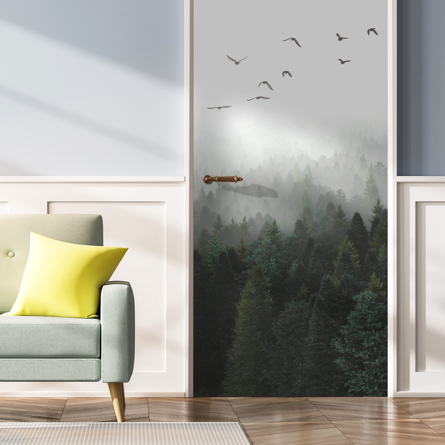 Film Autocollant Pour Porte - 90x200 Cm, Design Cœur