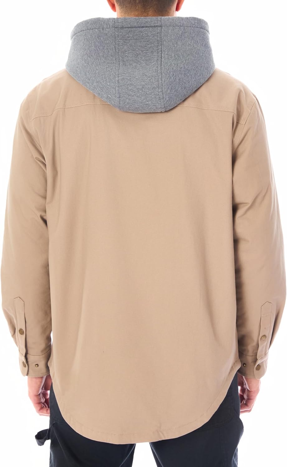 Smith's Workwear mens Big Men's Sherpa-lined Hooded Stretch-canvas Snap Shirt-jacket - Image 3