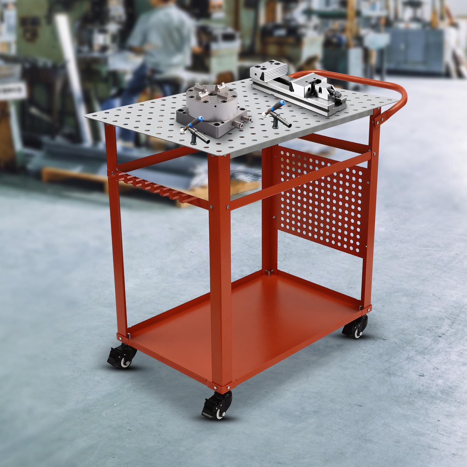 Mesa de soldadura, mesa de soldadura móvil, mesa de soldadura, banco de trabajo de acero al carbono, mesa de trabajo para soldadura, banco de trabajo móvil, mesa de soldadura