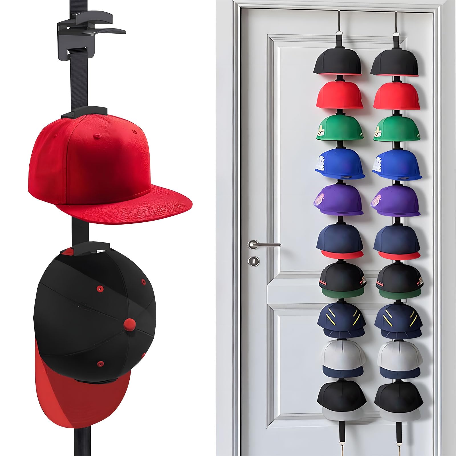 Buxuaaaa Worldwide Baseball Hat Display Rack Permanent ABS Substance Door Mounted Hanger Planner Door Hatstand