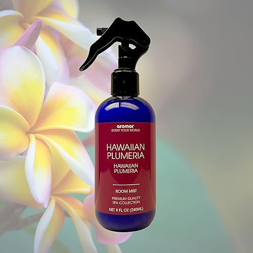Miniatura 6 de Aromar Essential Room Mist and Fabric Spray con ambientador natural para aromaterapia para un hogar fresco y rejuvenecido, 8 onzas, plumeria hawaiana