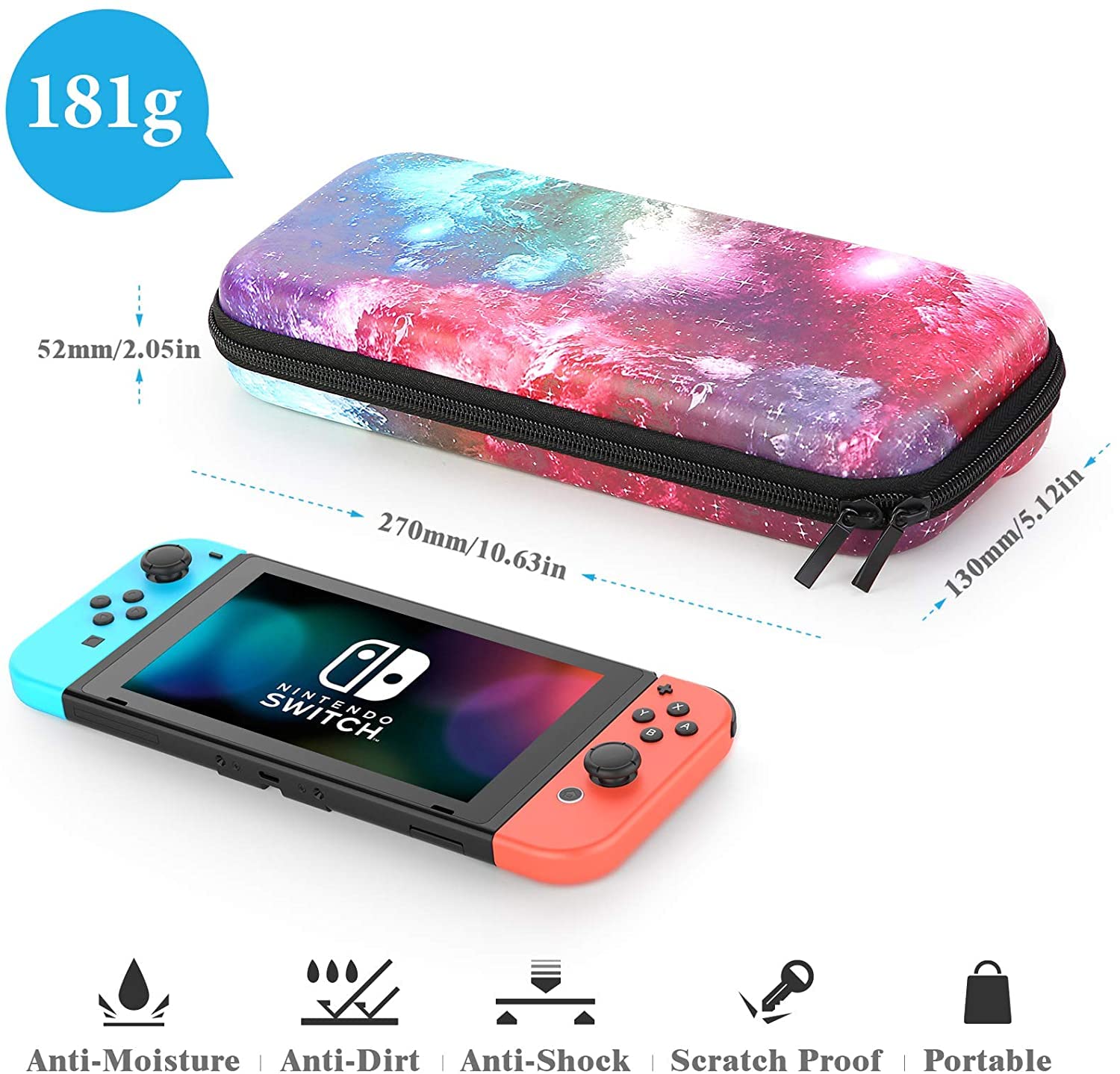 HEYSTOP Nintendo Switch Accessories Kit - Protective Case, Screen Protector, Joy-Con Cover, Thumb Grips, and More
