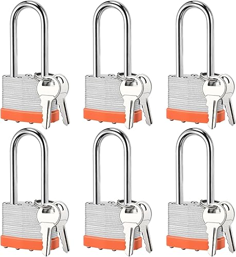 Miniatura 8 de 12 candados de llave sólida con 24 llaves iguales y grillete corto endurecido, resistente al corte, cerradura de casillero de gimnasio con llave,