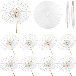 HOOMUU 12 Pcs Parasol Umbrella 33 Inches Paper Umbrellas for Wedding Chinese Japanese Umbrellas DIY Oiled Painting Craft Decorative for Party Decor Outdoor Photography Props