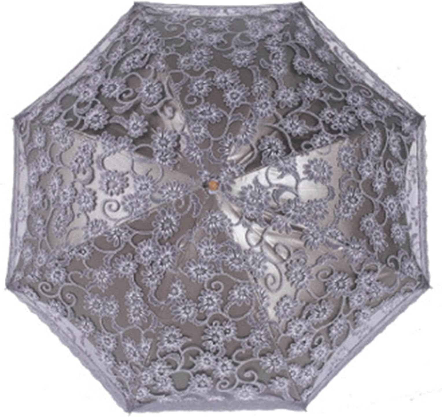 OrgrimmarOrgrimmar Ladies Lace Parasol Umbrella Anti-UV Protection Sun Shade UPF 50+ Lightweight and Portable Folding Umbrella (Black)