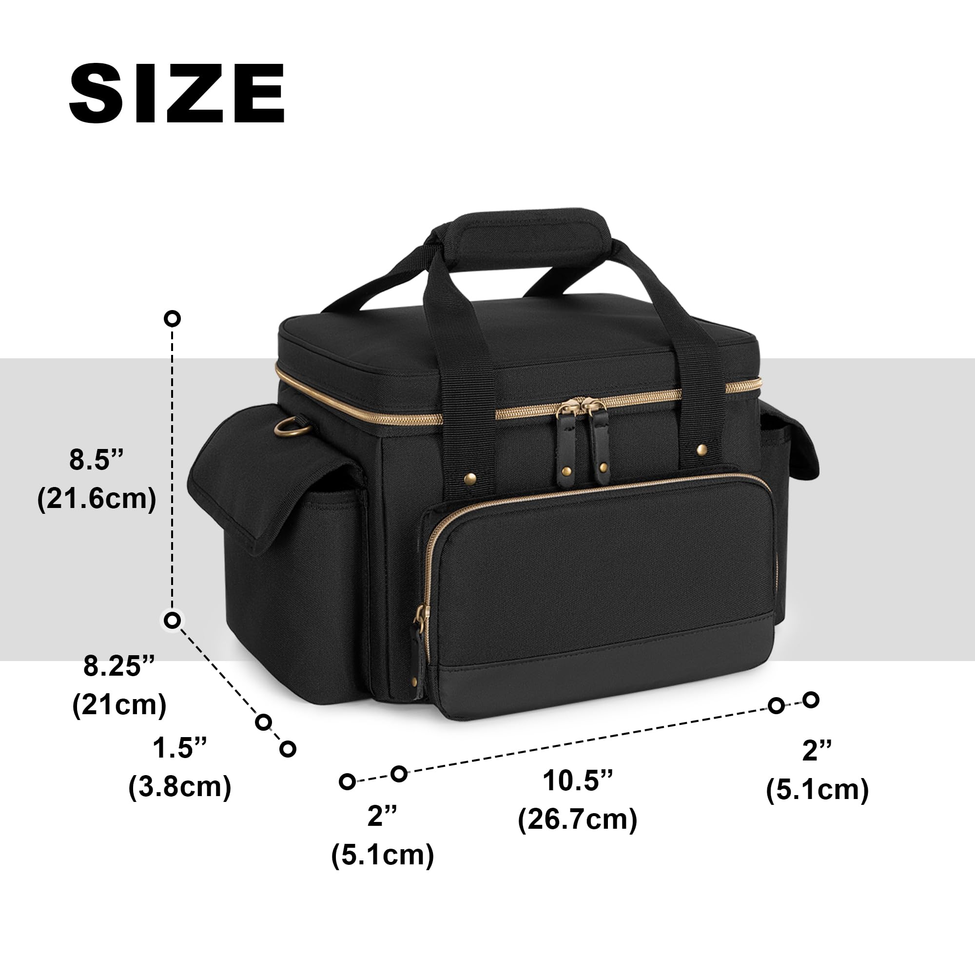 Damero Borsa per Cavi DJ con Divisori Regolabili, Borsa Organizer da Viaggio per Concerti da Musicisti Adatta per Attrezzatura DJ, Attrezzatura Musicale e Accessori