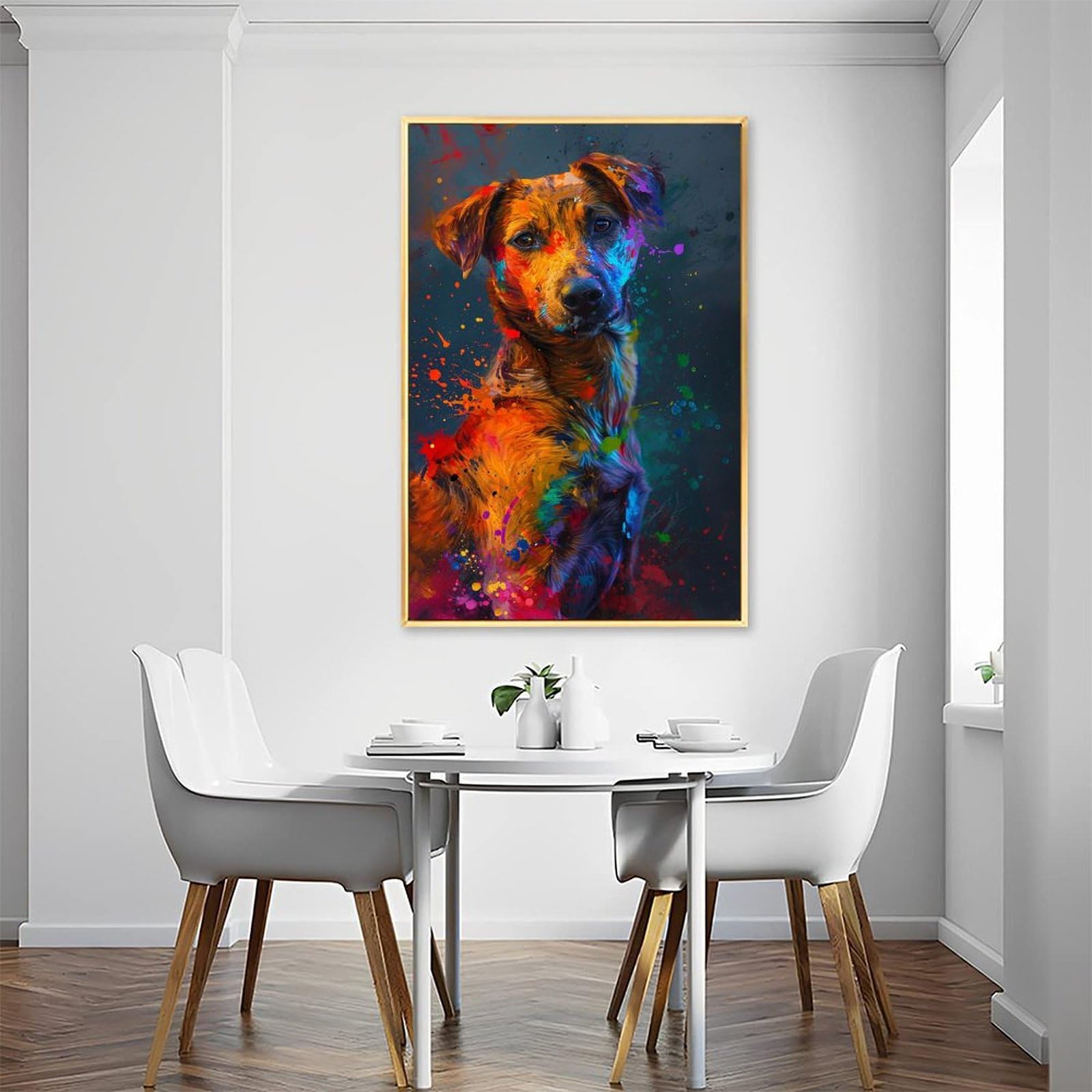 Amazon.co.jp: 絵画 カラフルな犬 アートパネル ポスター かわいい 